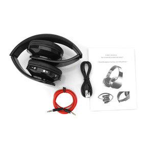 Foldable Wireless Bluetooth Stereo Headset Headband For Samsung iPhone Black