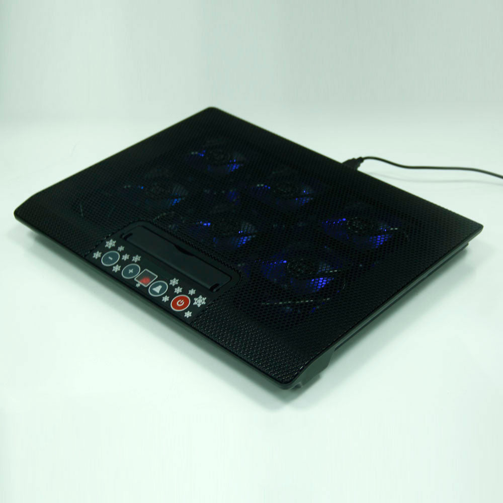 Laptop Cooling Pad Laptop Cooler USB Fan 6 cooling Fans LED Light-12-17 inch