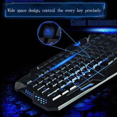 Backlit USB Wired Gaming Keyboard Multimedia Mouse Set for Laptop US
