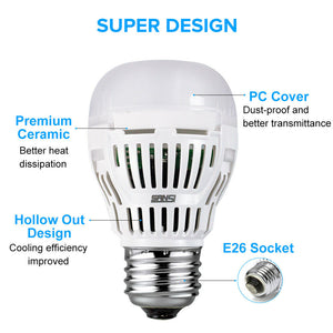 LED Light Bulbs 3000K Soft Warm White 800lm 8W 6Pack A15 60-80W Equiv.Bulb