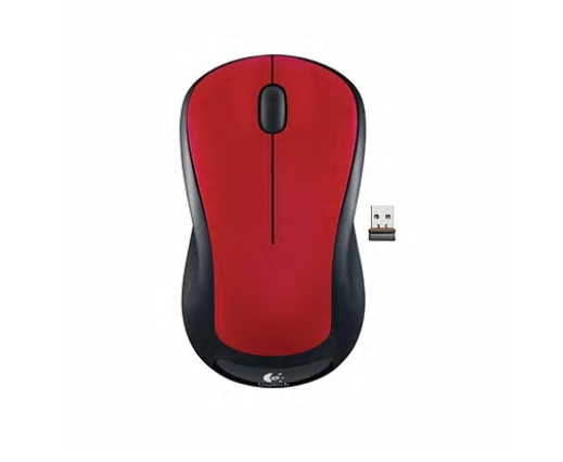 Logitech Full-Size Wireless Mouse, USB Nano Receiver, 1000 DPI Optical  Tracking, Ambidextrous, Red 