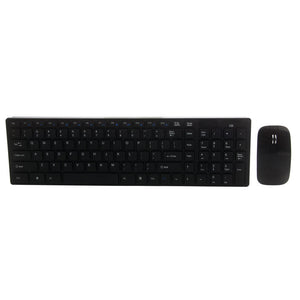 Slim 2.4GHz Wireless Keyboard and Cordless Mouse Combo Set For PC Black/White