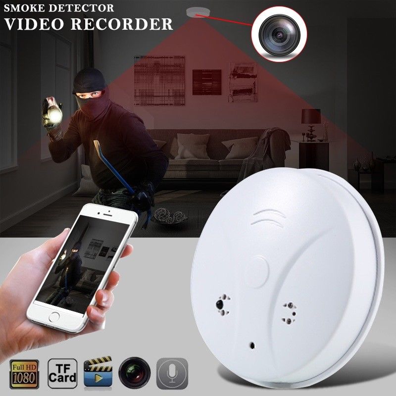 WiFi Home Security IP Camera Smoke Detector Motion Detection Nanny Cam